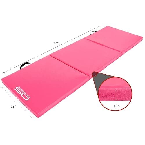 Gymnastic Tumble Exercise Mat Non Slip PU Leather Surface High Density Polyether Material 6FT Long Tri Folding Crash With Carry Handles perfect for gymnastics yoga Pilates thumbnail 3