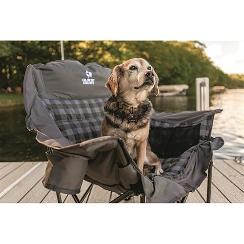 Guide Gear Oversized XL Comfort Padded Camping Chair, 400-lb. Capacity. - Gray Plaid thumbnail 2