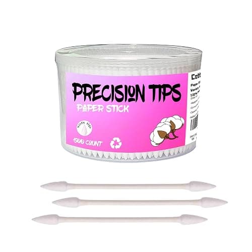 Pointed Tip Cotton Swabs,500 count Cotton Buds,Double Precision Tips with Paper Stick for Personal Care and Makeup - Image 1