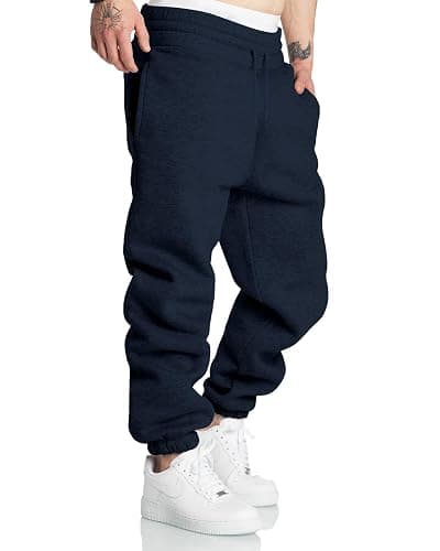 A WATERWANG Men's Sweatpants Casual Cotton Tapered Joggers Athletic Sweat Pants for Men Workout Running with Pockets thumbnail 2