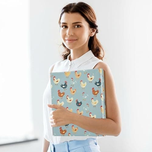 Cute Chicken 3 Ring Binder for School Office, 1.5 Inch Animal Themed Binder with Clipboard, PVC Pockets, Holds 8.5x11 Paper, Fun Binders for Students Work Supplies (1 Pack) thumbnail 2