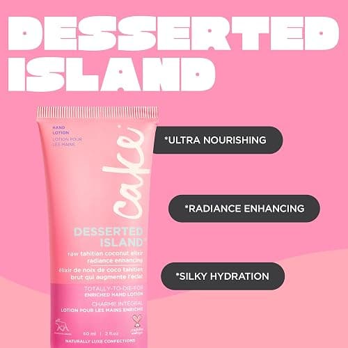 Cake Beauty Enriched Hand Lotion, Desserted Island – Moisturizing & Radiance Enhancing – For Dry Hands – Coconut Fruit Extract, Mango Butter & Shea Butter- 60 mL / 2 Oz thumbnail 6