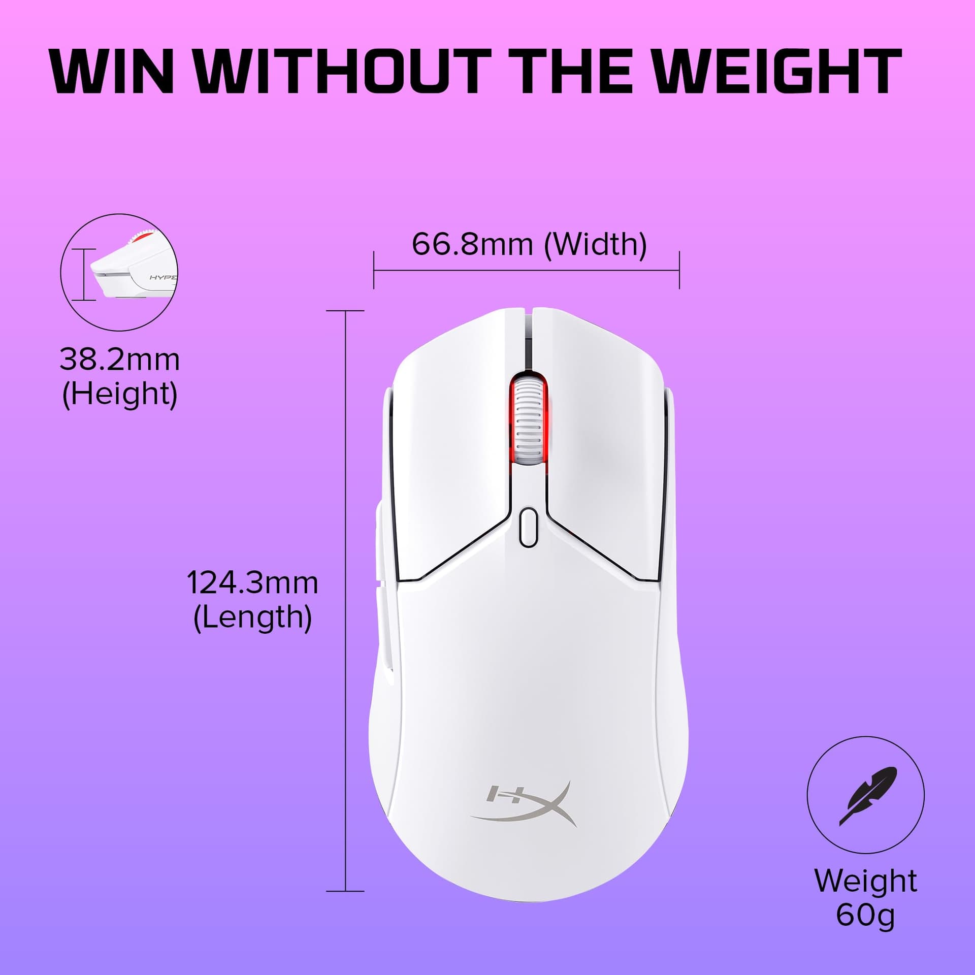 HyperX Pulsefire Haste 2 Wireless Mouse White thumbnail 6