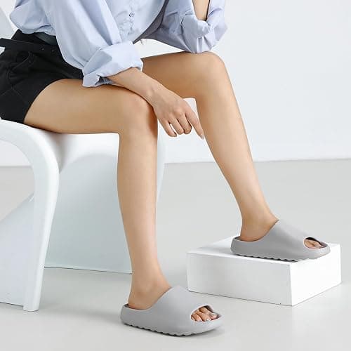 Cloud Slides for Women and Men, Platform Slides Slippers, Non-Slip Quick Drying Soft Lightweight Shower Shoes, Thick Sole Open Toe Slides Sandals for Indoor & Outdoor thumbnail 2