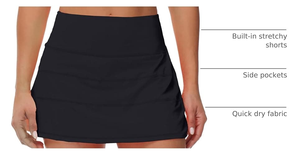 MCEDAR Pleated Tennis Skirt for Women with Pockets Women's High Waisted Athletic Golf Skorts Skirts Running Workout Shorts thumbnail 4