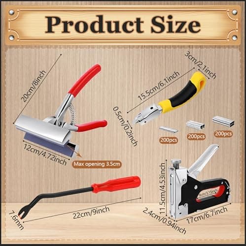 Heavy Duty Stretching Canvas Pliers with Tack Puller & Staple Remover, and 3 in 1 Staple Gun with 600 Staples, Falling in Art Canvas Pliers Canvas Stretcher Pliers for Stretching Canvas Oil Painting thumbnail 3