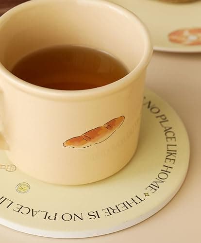 TREEWOO Cute Morning Coffee Mug 380ml/12oz Kawaii Bunny and Toast Bagel Household Ceramics Latte Milk Tea Cup for Boys Girls Kids Daughter Son Home Family (Toast) thumbnail 7