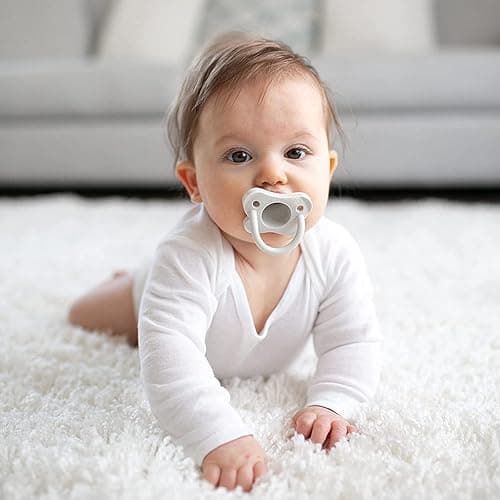 Dr. Brown's HappyPaci 100% Silicone, Newborn Baby Pacifiers 0-6 Months, BPA Free, White, Blue, Light Blue, Cool Gray, Green, and Ecru, 6 Pack - 6-Pack Variety - Blue & Green thumbnail 8