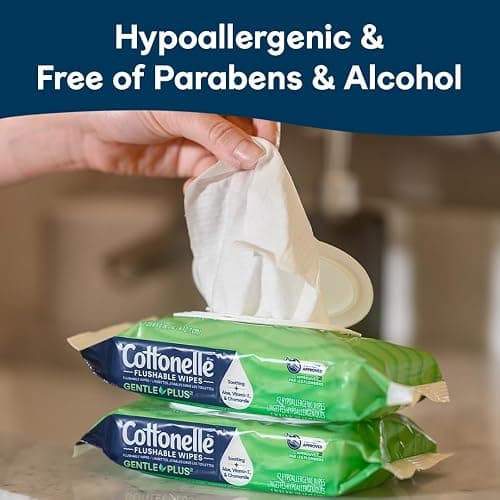 Cottonelle GentlePlus Flushable Wet Wipes with Aloe & Vitamin E, 4 Flip-Top Packs, 42 Wipes Per Pack (168 Total Wipes), Packaging May Vary thumbnail 3
