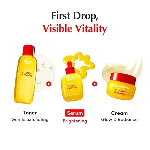 EQQUALBERRY Vitamin Illuminating Serum | Niacinamide 4% + Brightening Vitamin C Face Serum with Hyaluronic Acid & Vitamin E | Dark Spot, Uneven Tone Care | Korean Skincare, 1.01 fl.oz thumbnail 8