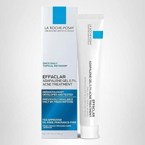 La Roche-Posay Effaclar Adapalene Gel 0.1% Acne Treatment, 1.6oz | Retinoid cream acne medication gel for blackheads and whiteheads. Oil free formula helps clear blemishes and clogged pores. thumbnail 11