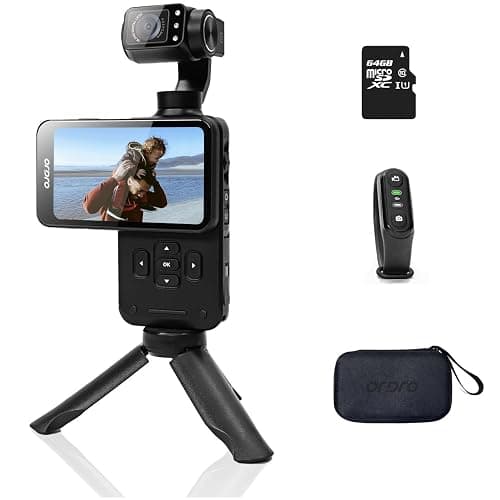 ORDRO M5 Handheld Camera 5K, 3-Axis Stabilisation Video Camcorder, Portable IR Night Vision WiFi Vlogging Camera with 120° Wide Angle, Face Tracking, 64G Card, Remote Control, Bracket - Image 1