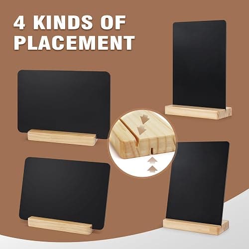 SELEAD Small Chalkboard Words Sign - 3 Pack 6x8 Inch Tabletop Decorative Chalk Board with Wooden Stand, Mini Double-Sided Erasable Message Menu Board for Food, Business, Wedding, Party thumbnail 3