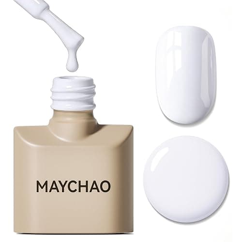 MAYCHAO 15ML Antiquewhite Gel Nail Polish 1Pc Antiquewhite White Green Gel Polish Soak Off UV LED Nail Polish Nail Art Starter Manicure Salon DIY at Home, 0.5 OZ - Image 1