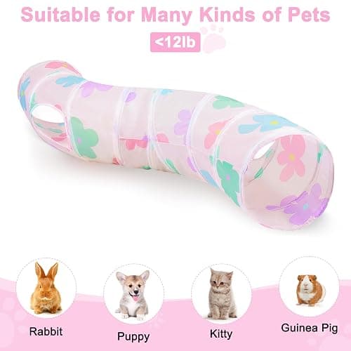 Glittme S-Shape Cat Tunnel, Foldable Cat Tunnels for Indoor Cats | Interactive Bunny Tunnel And Cat Tubes With Crinkle Sounds. Ideal For Kittens, Ferrets And Small Pets To Hide, Play Or Rest thumbnail 7