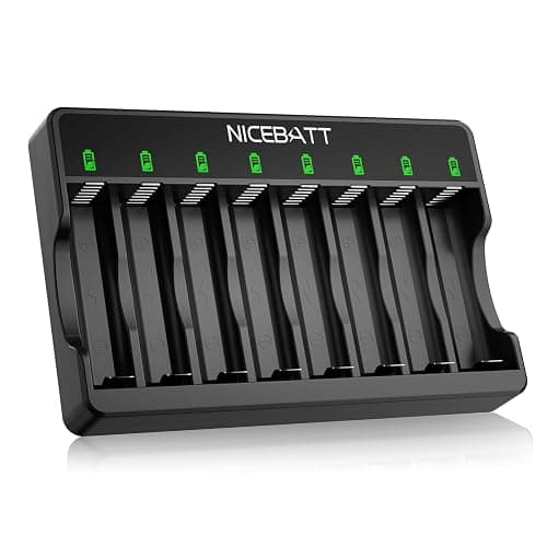 Smart 8 Bay AA AAA Battery Charger, Over-Discharge Damage Repair, USB Type-C Fast Charging for Ni-MH Ni-CD Rechargeable Batteries - Image 1