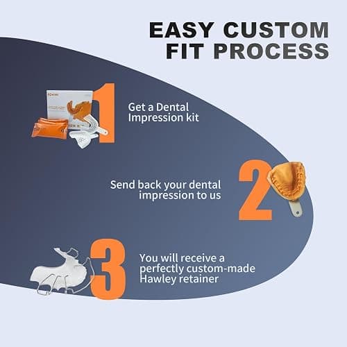 2 Hawley Retainer for Custom Teeth Retention, Custom-Fit Two Retainers for Upper and Lower Teeth - Comfortable and Durable thumbnail 5