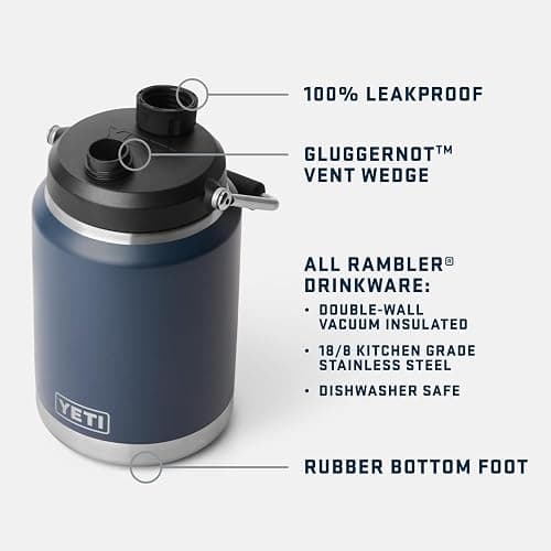 YETI Rambler Half Gallon Jug 2.0, Vacuum Insulated, Leakproof, Stainless Steel with MagCap, Black Forest Green thumbnail 4