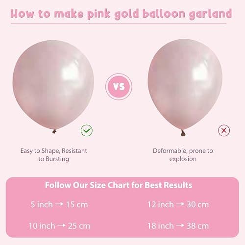 Pink and White Gold Balloon Arch Kit, Double Stuffed Pearl White Pastel Light Pale Pink Champagne Gold Balloons Garland Kit for Wedding Bridal Shower Birthday Party Decorations for Women thumbnail 6