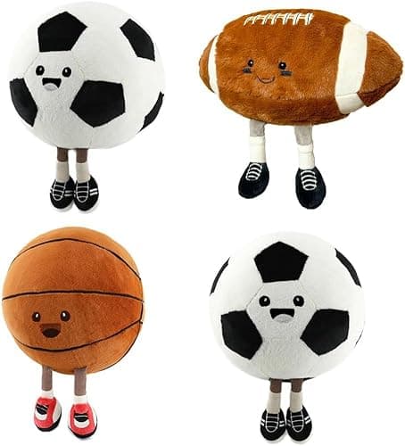 XIGUI 7 inch Rugby Stuffed Sports Balls Toy,with feet Creative Football Doll Fun Cute Plush Doll Toy Plush Stuffed Spherical Soft Toys Sports Throw Pillow CushionKids Gift (Rugby) thumbnail 5