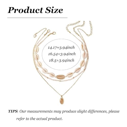 YANCHUN Shell Necklace Beach Jewelry for Women Sea Shell Necklace Layered Gold Shell Charm Necklaces Summer Outfits for Women Beach Fashion Accessories thumbnail 6