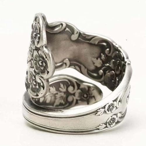 925 Sterling Silver Oxidized Spoon Ring Adjustable Ring Jewelry Gifts for Women thumbnail 2