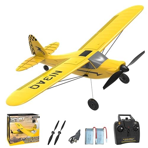 volantexrc RC Plane Trainer Sport Cub 3CH Remote Control Airplane with Prop Saver, 6-Axis Gyro Stabilizer & 3 Modes to Fly, Radio Controlled Aircraft RTF for Beginners and Adults (400mm,Yellow) - Image 1