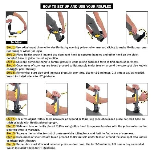 Rolflex Arm & Leg Massager Roller – Muscle Roller to Address Golfer’s Elbow, Tennis Elbow, Carpal Tunnel & More – Arm & Leg Massage Roller for Muscle Tightness & Faster Recovery thumbnail 4