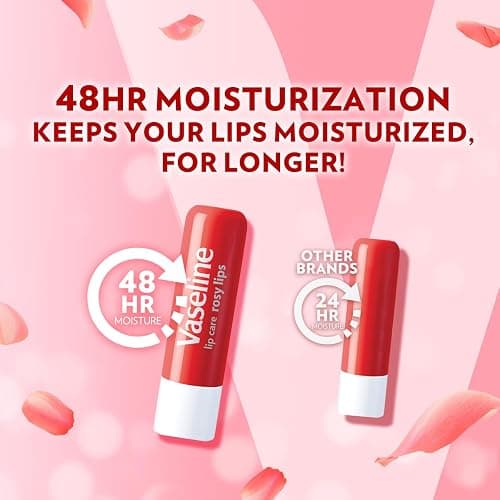 Vaseline Lip Therapy Care Rosy, Fast-Acting Nourishment, Ideal for Chapped, Dry, Cracked, or Damaged Lips, Lip Balm, 2-Pack of 2, 0.16 Oz Each, 4 Lip Balms thumbnail 10