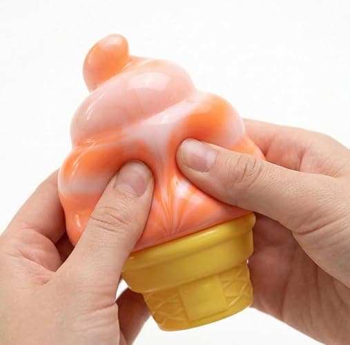 Ice Cream Squeeze Squishy, Ice Cream Cone Dumpling Slow Rise Sensory Toy Soft Squishy Sensory Squeeze Ball (Blue) thumbnail 2