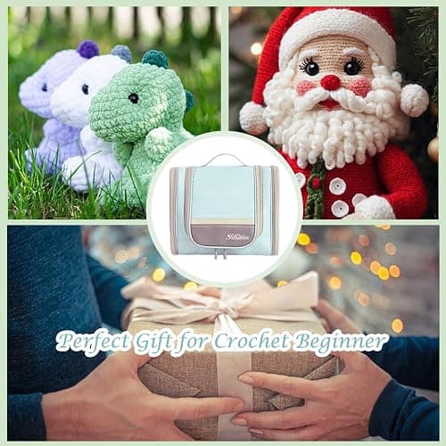 Knitiss Crochet Kits with Case, Beginner Crochet Set Includes 15 Yarn Skeins & 12 Ergonomic Crochet Hooks thumbnail 7