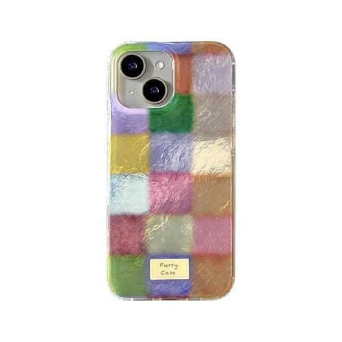 Reownest Handyhülle für iPhone 13/iPhone 14 Hülle, Cute Bunt Dopamin Kariert Muster Aesthetic Design mit Stoßfeste Kratzfeste Soft Case für Mädchen Frauen - Bunt - Image 1