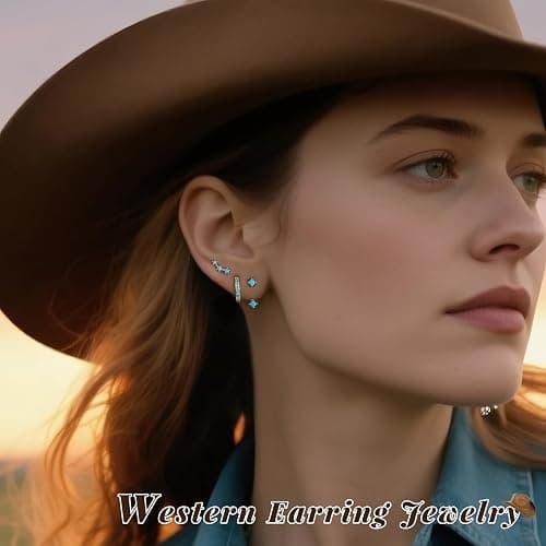 Gold Stud Earrings Set for Women, 3 Pairs Huggie Hoop Jacket Studs Earring Stacks, Hypoallergenic 925 Sterling Silver Post Dainty Birthstone Trendy Women Fashion Accessories Jewelry Gifts thumbnail 3