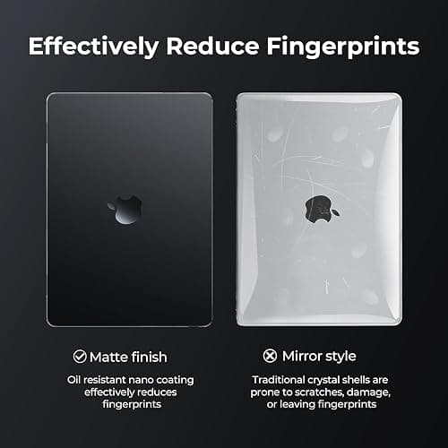 EooCoo [Ultra Thin Armor] Compatible with MacBook Air 15 inch Case M4 2025 2024 2023 M3 M2 A3241 A3114 A2941, [Matte Black Titanium] Matte Protective Hard Shell with Keyboard Skin, Black Titanium - Black Titanium Clear thumbnail 4