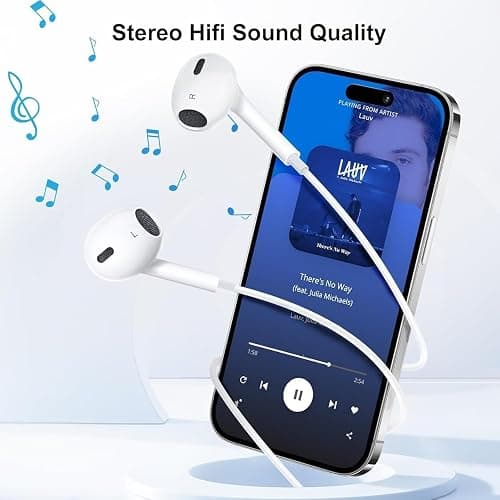 XLSFPY Wired Headphones for iphone,[MFi certified] HiFi stereo noise-canceling wired in-ear headphones, built-in microphone and volume control, compatible with iPhone 14/13/SE/12/11/XR/8/7/XS thumbnail 6