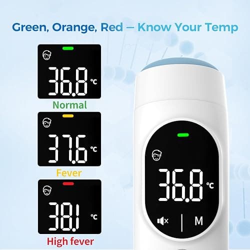 Thermometer Forehead and Ear Thermometer Digital Infrared Thermometer Baby Thermometer Accurate 1s Measure 40 Set Memory Mute Mode LED Screen for Adults Kids Fever Alarm with Storage Bag thumbnail 5
