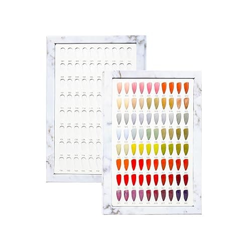 Acycoin2A 160 Colors Nail Color Display Book Gel Polish Swatch Chart Salon Tools Diy Art Showing Shelf Coloring Board with 240 Nail Tips and Number Sticker Label (A) thumbnail 6