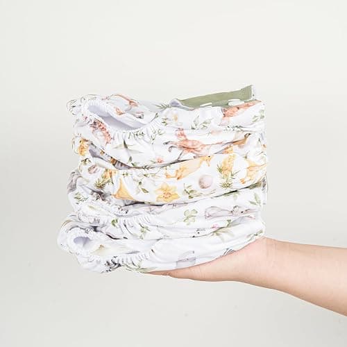 HappyFlute 9 Sets Newborn Baby Cloth Pocket Diapers Adjustable Reusable for Baby Boys and Girls(6-33 pounds,0-3 Years),One Wet Bag+4Diapers and 4Inserts (AD10) thumbnail 7