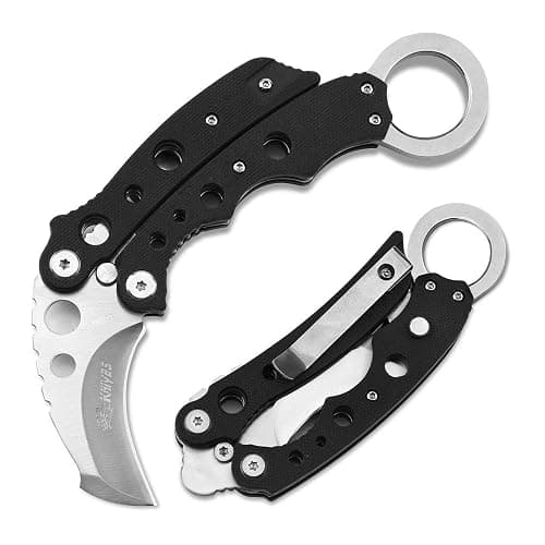 NedFoss Pocket Knife, EDC Folding Pocket Knife with Clip, G10 Handle, Button Lock, Compact Cool Knives for Men Every Day Carry, Outdoor Activities - Image 1