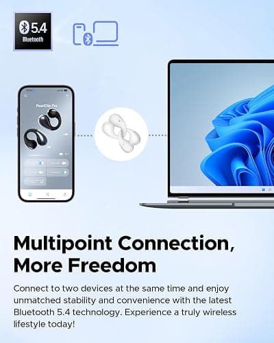 SoundPEATS PearlClip Pro - Open Ear Clip-on Earbuds - White | Bluetooth 6.0 LDAC Hi-Res Spatial Sound Comfortable for Sports Workout,12mm Drivers,24H Playtime Fast Charge, IPX5 thumbnail 8