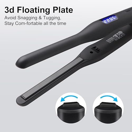 Hair Straightener Pencil Flat Iron, Ceramic Mini Small Flat Iron for Short Hair, Beards & Pixies thumbnail 4