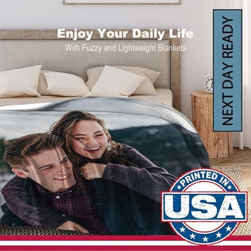 Custom Soft Fleece Bed Blankets Photo Blankets for Girlfriend Wife Anniversay Wedding Gifts,Personalized Photo Blankets Lightweight Cozy Warm Outdoor Picnic Blanket for Camping Travel thumbnail 8