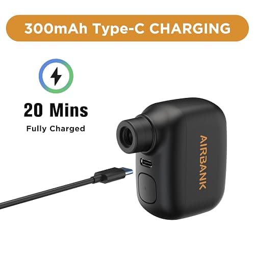 AIRBANK Mini Bike Pump POCKET SE, 100 PSI Electric Bicycle Air Pump for Road Bikes, Portable Bicycle Pump, Bicycle Tire Inflator for Schrader and Presta Valve with Rechargeable Battery thumbnail 5