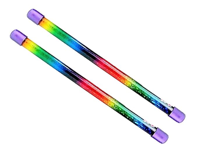 JA-RU Glitter Baton Wand (2 Units) Magic Fairy Rainbow Colors Wands Toys for Girls and Kids Princess Decorations Party Favors Twirling Cheerleader Dance Baton. Plus 1 Sticker 2002-2s - Image 1