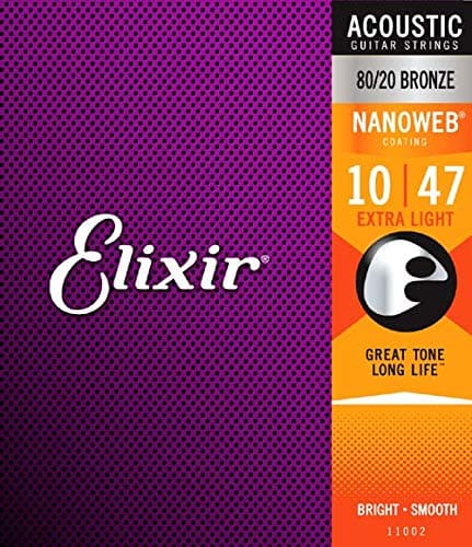 ELIXIR Extra Light Acoustic 80/20 Bronze With Nanoweb Coating (.010 - .047) Item ID: 11002 - Image 1