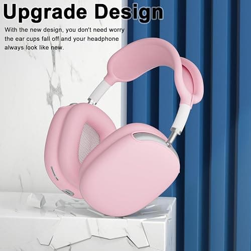 ATUAT for AirPods Max Headphones Case, Protective Silicone Case Cover Skin Accessories Anti-Scratch for Women Men for Apple AirPods Max 2024/2020 (USB-C/Lightning), Pink thumbnail 2