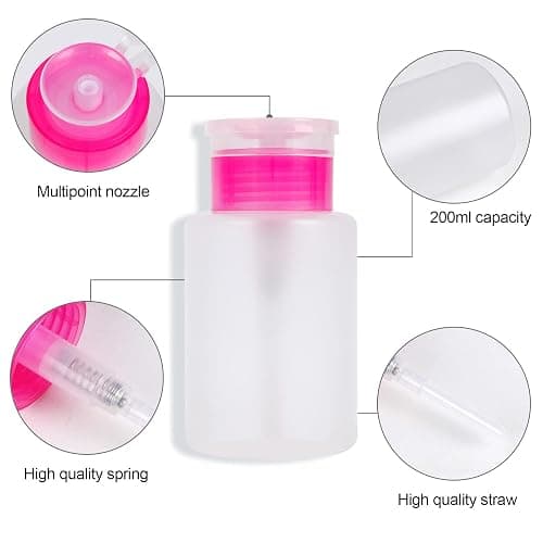 400 Pieces Nail Cotton Pads,1 Pull-Down Pump Dispenser Bottle,Super Absorbent Soft Non-Woven Eyelash Glue Wipes,Nail Polish dehumidifier for Eyelash Extension Products and Nail Oil Bottle(Pink White) thumbnail 4