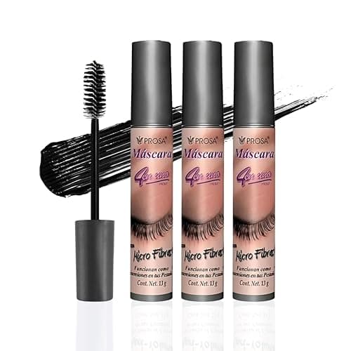 Prosa Mascara Set - Micro-Fiber Mascaras - Waterproof Mascaras - Lengthening, Mexican Mascara, Smudge Resistant, Long Lasting, Clump-Free Formula for a Natural, Full Lash Look (3 Pack) - Image 1