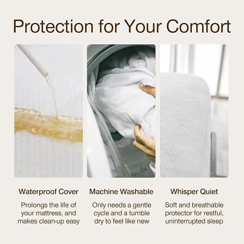 Coop Home Goods Ultra Tech Waterproof Mattress Protector Queen, Smooth Top Mattress Pad, Waterproof Mattress Cover, 18" Deep, Machine Washable Mattress Topper, Noiseless Comfort (60x80) thumbnail 4