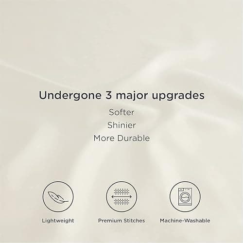 Bedsure Satin Pillowcase for Hair and Skin Queen - Ivory Silky Pillowcase 2 Pack with Envelope Closure, Similar to Silk Pillow Cases, Gifts for Women Men, 20x30 Inches, 2pcs thumbnail 4